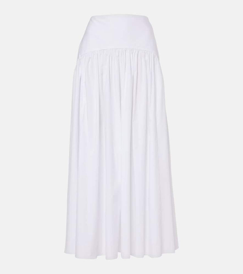 Staud Procida high-rise cotton maxi skirt