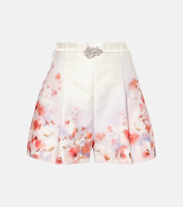 Zimmermann Crush Flat Front silk and cotton shorts