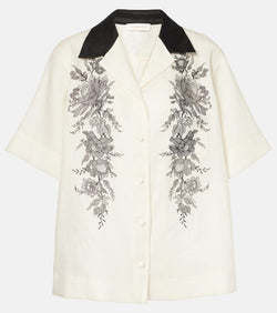 Zimmermann Floral linen bowling shirt