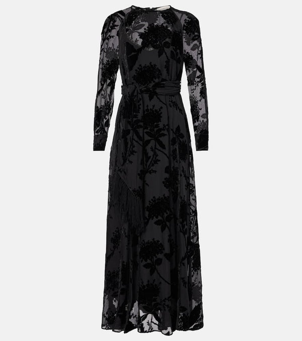 Zimmermann Burnout Sheath floral velvet maxi dress