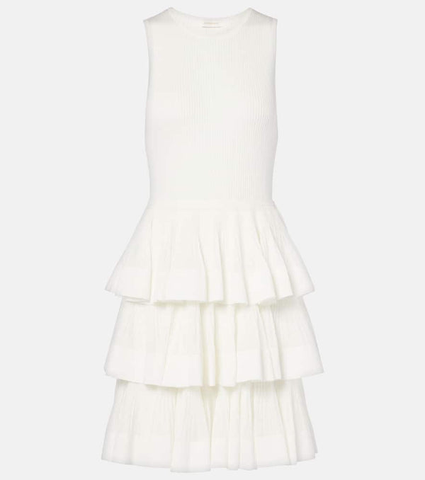 Zimmermann Crush Ruffled tiered knitted minidress