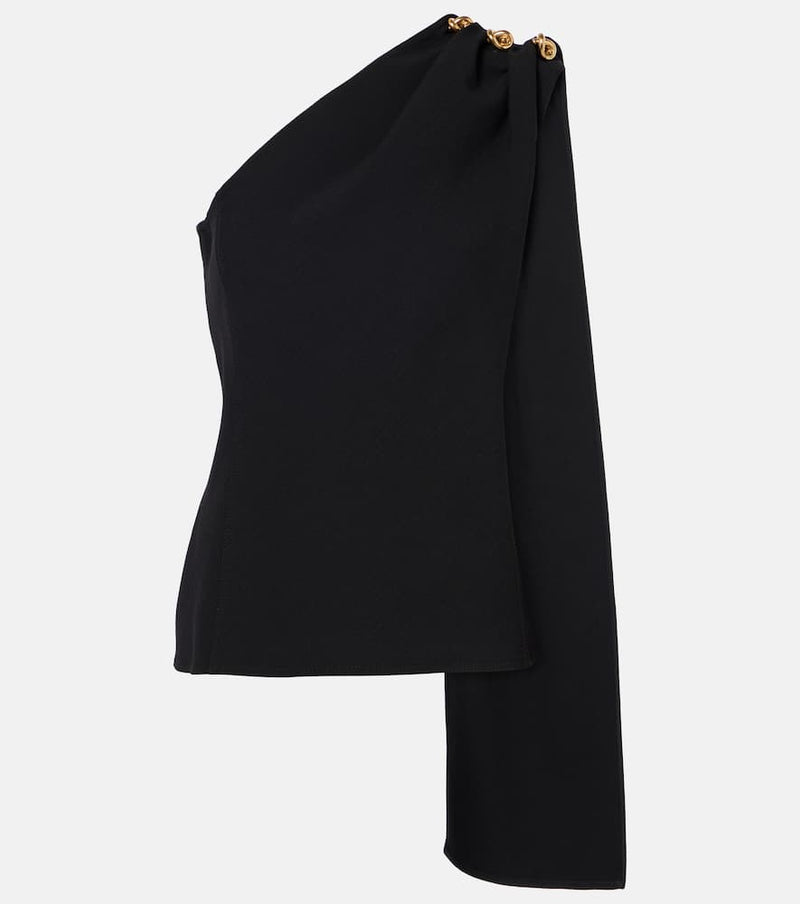 Bottega Veneta Knot caped draped crêpe top