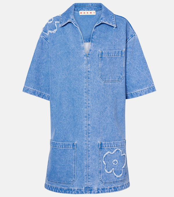 Marni Patch-appliqué denim minidress
