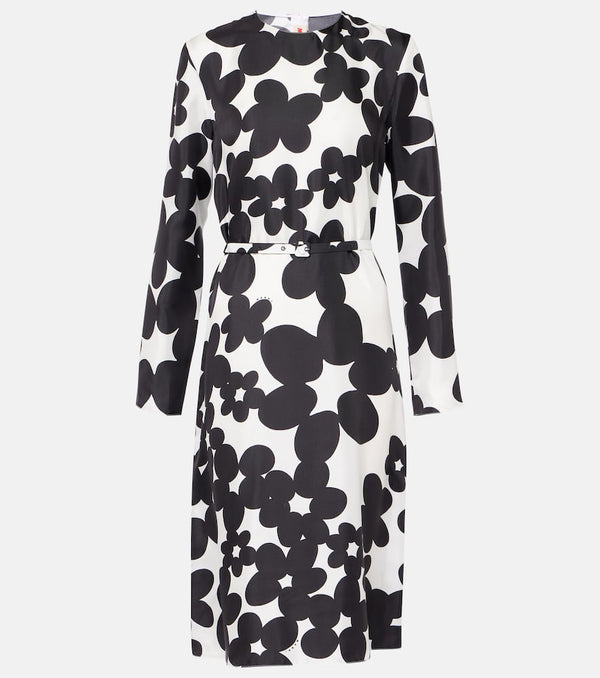 Marni Printed silk midi dress