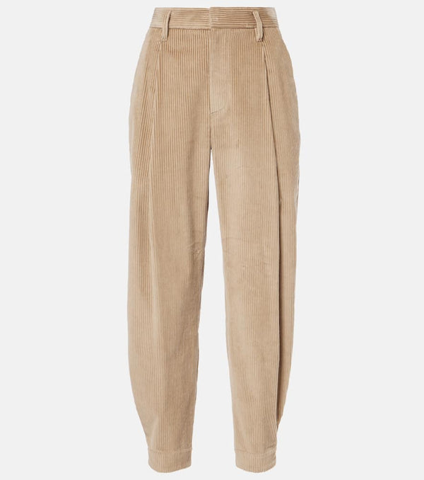 Brunello Cucinelli High-rise cotton cropped pants