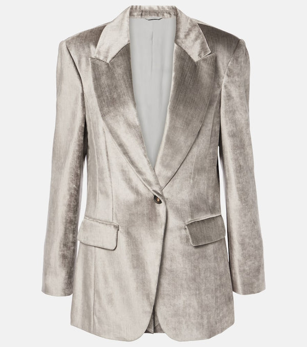 Brunello Cucinelli Cotton-blend velvet blazer