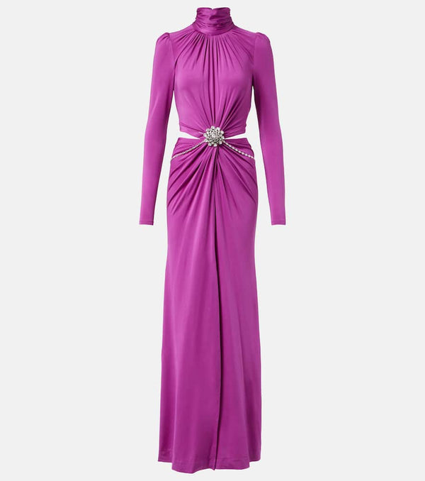 Rabanne Cutout crystal-embellished jersey gown