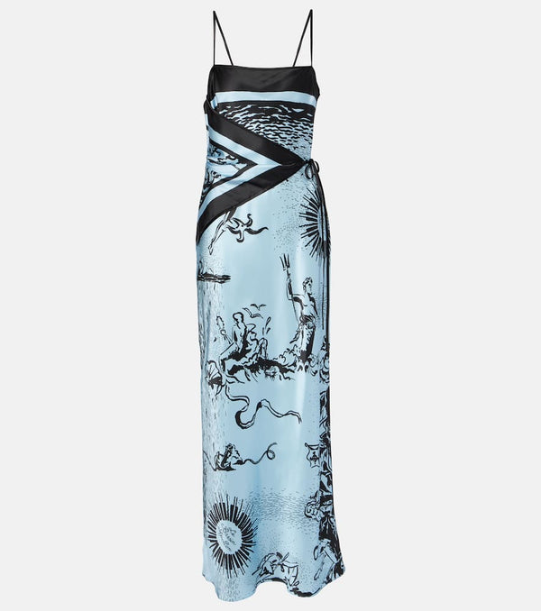 SIR Dreamwood scarf-detail silk maxi dress