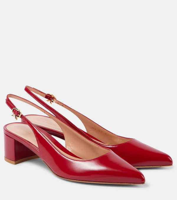 Gianvito Rossi Tokio leather slingback pumps