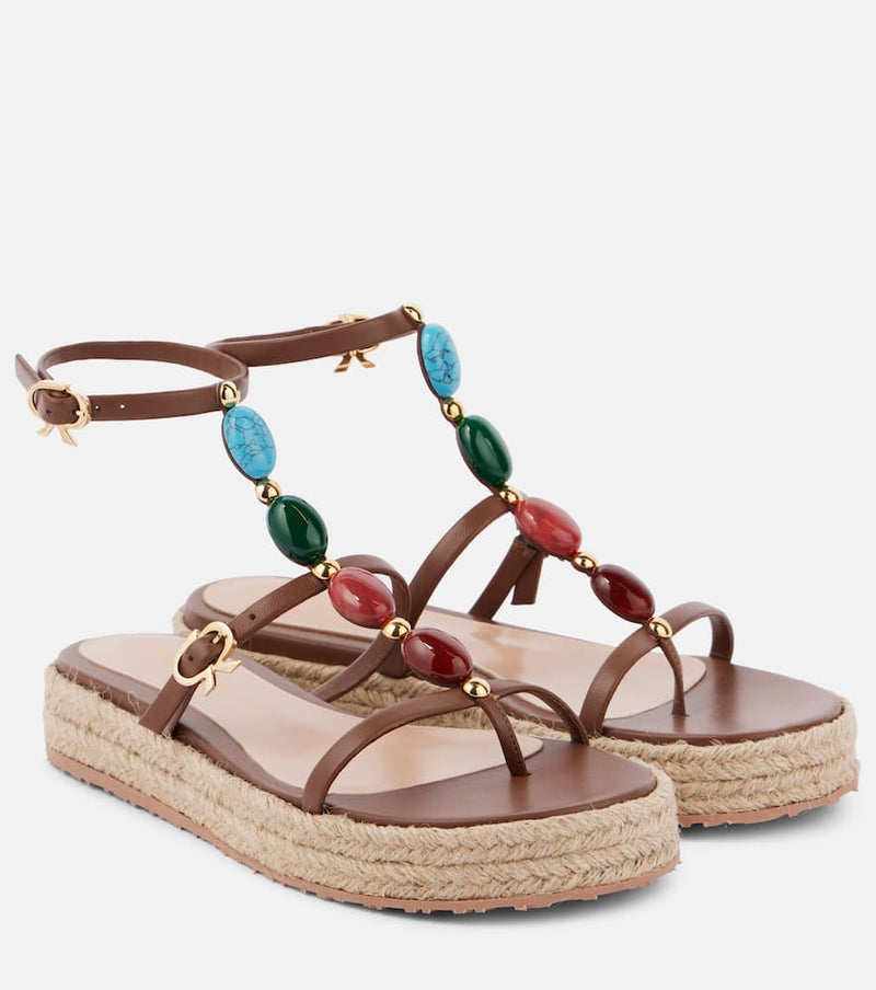 Gianvito Rossi Shanti leather espadrille sandals