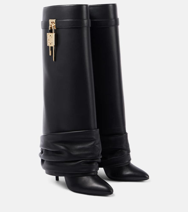 Givenchy Shark Lock Stiletto leather knee-high boots