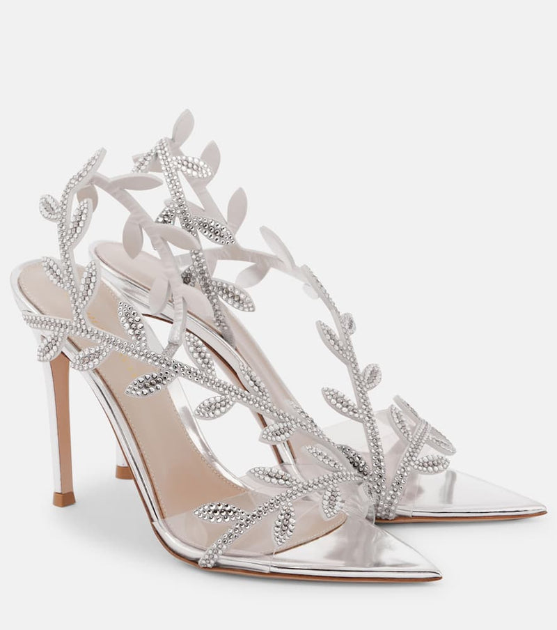 Gianvito Rossi Flavia 105 embellished mirrored leather sandals