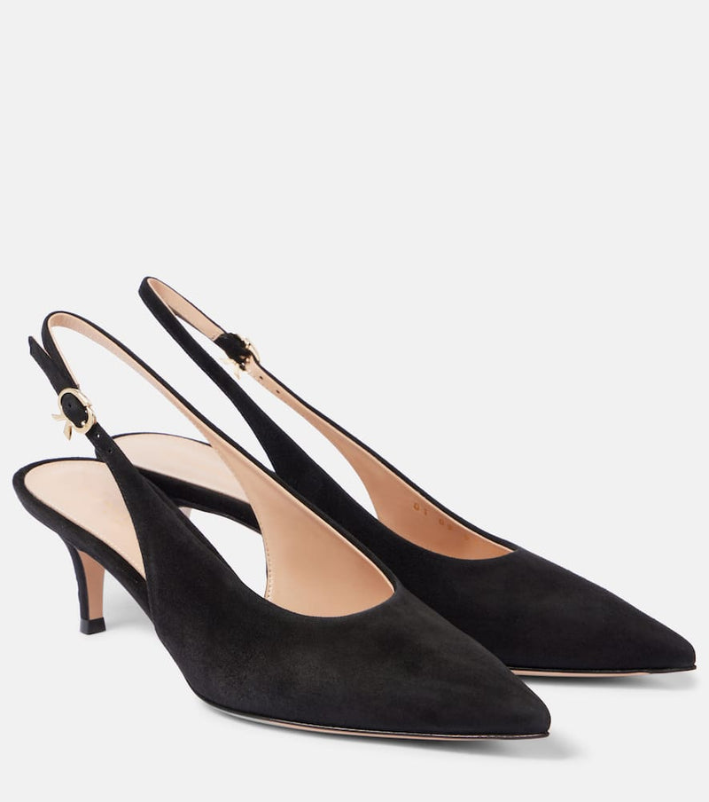 Gianvito Rossi Robbie 55 suede slingback pumps