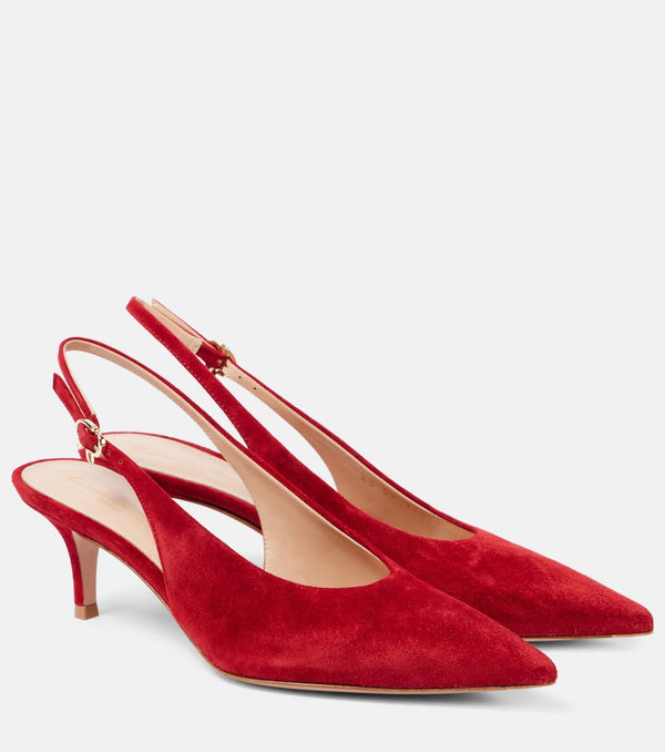 Gianvito Rossi Robbie suede slingback pumps