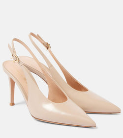 Gianvito Rossi Robbie 85 patent leather slingback pumps