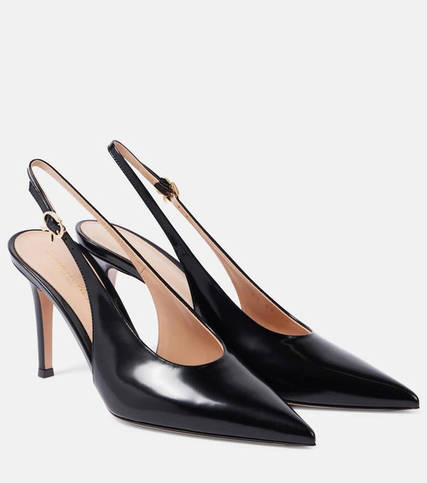 Gianvito Rossi Robbie 85 leather slingback pumps