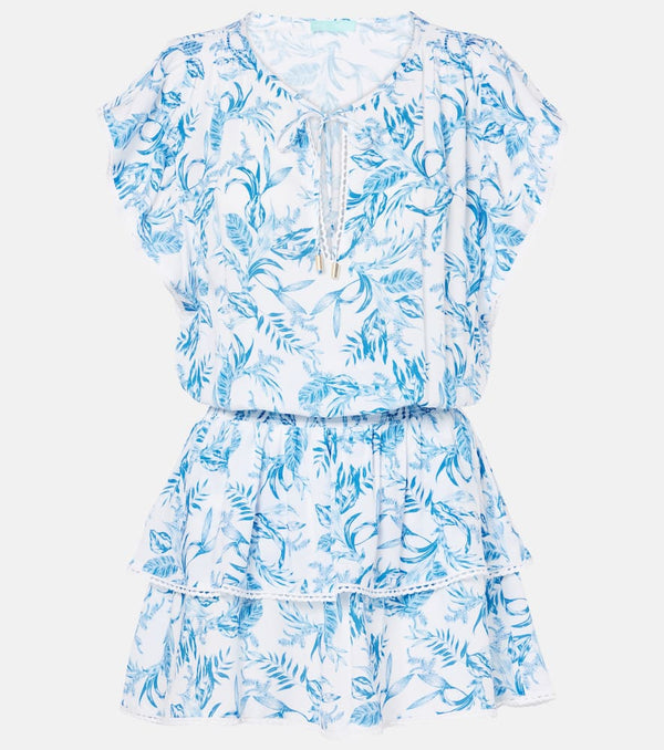 Melissa Odabash Keri printed ruffled minidress