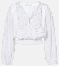 Melissa Odabash Pixi cropped cotton shirt