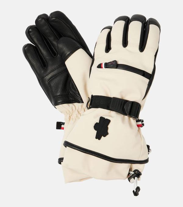 Moncler Leather-trimmed gloves