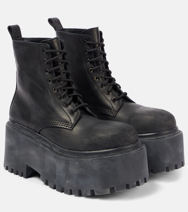 Balenciaga Strike leather platform combat boots