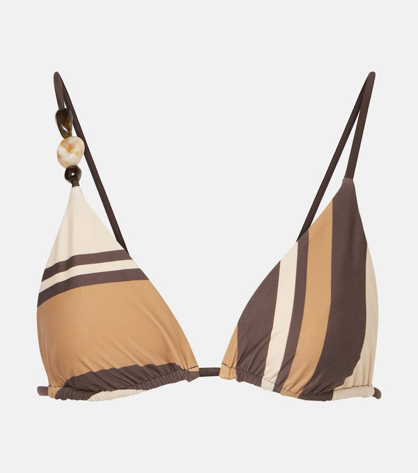 SIR Mahogany striped bikini top