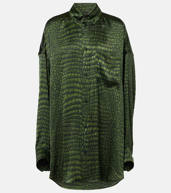 Balenciaga Cocoon printed oversized silk satin shirt