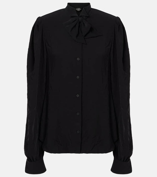 Balenciaga Tie-neck crêpe blouse