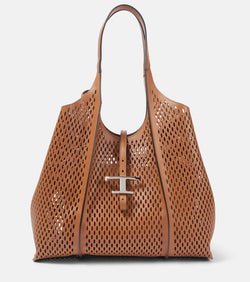 Tod's T Timeless Large leather mesh tote bag