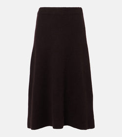 The Row Ivanka cashmere and silk midi skirt