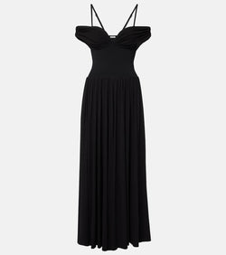 Simkhai Amarantha off-shoulder draped jersey maxi dress