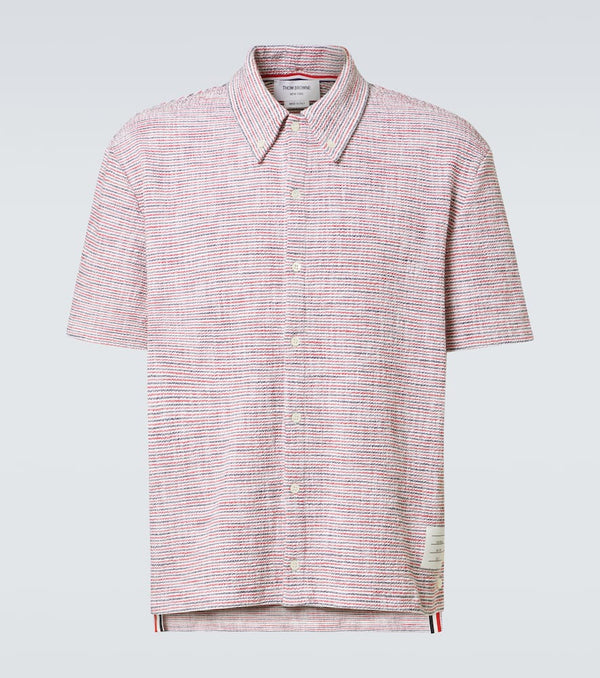 Thom Browne Cotton-blend tweed bowling shirt