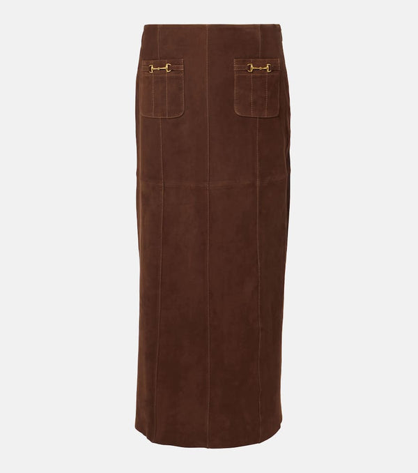 Rixo Edwina suede skirt