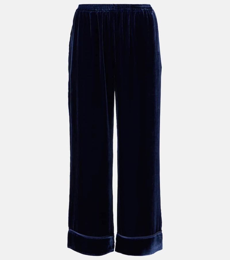 Asceno Brescia mid-rise velvet wide-leg pants