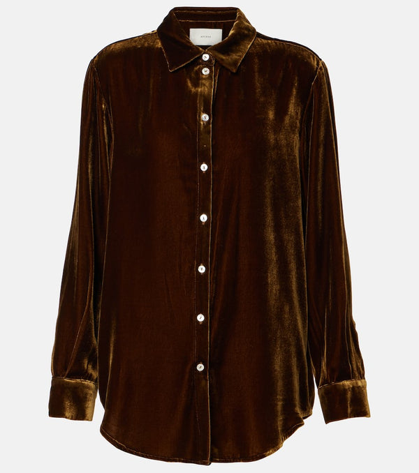 Asceno London velvet pajama shirt