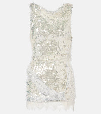 Christopher Esber Opaline sequined lace-trimmed minidress