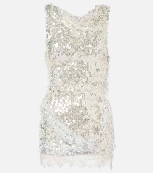 Christopher Esber Opaline sequined lace-trimmed minidress