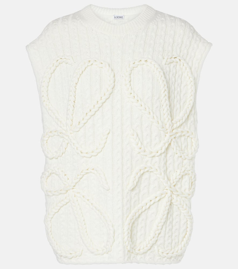 Loewe Anagram cable-knit wool vest