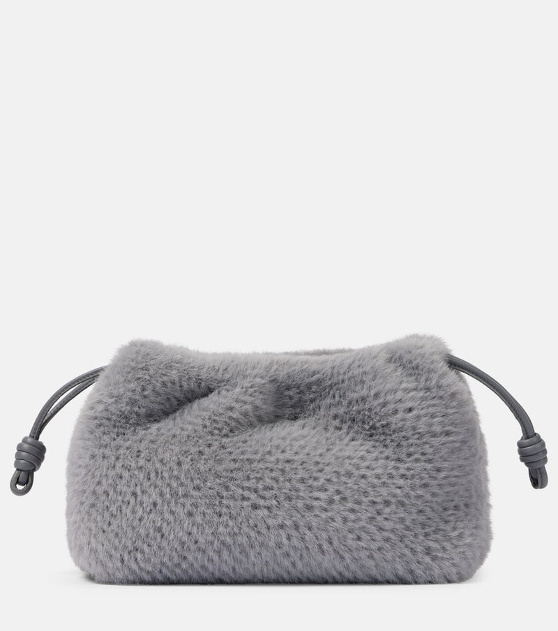 Loewe Flamenco Small faux fur clutch