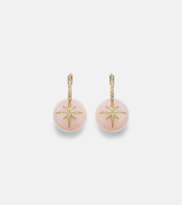 Sydney Evan Starburst 14kt gold earrings with opals