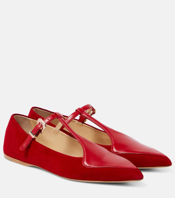 Gabriela Hearst Liv leather and suede Mary Jane flats