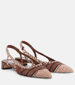 Gabriela Hearst Perro braided leather slingback pumps