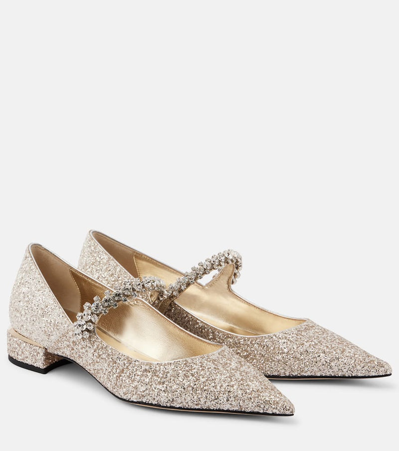 Jimmy Choo Bing glitter ballet flats