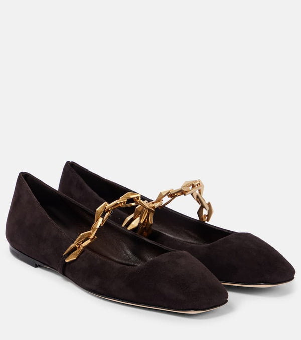 Jimmy Choo Diamond Tilda suede Mary Jane flats