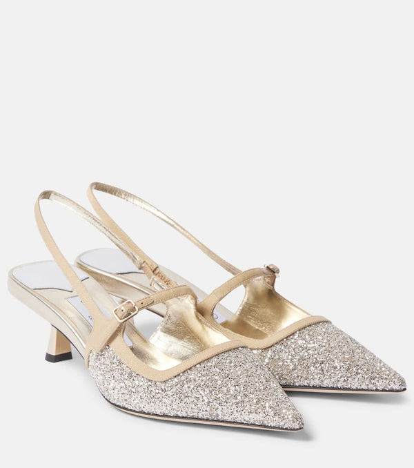 Jimmy Choo Didi 45 glitter slingback pumps