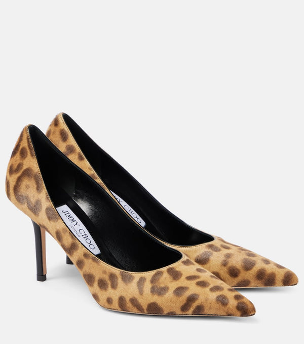 Jimmy Choo Leo 85 leopard-print calf hair pumps