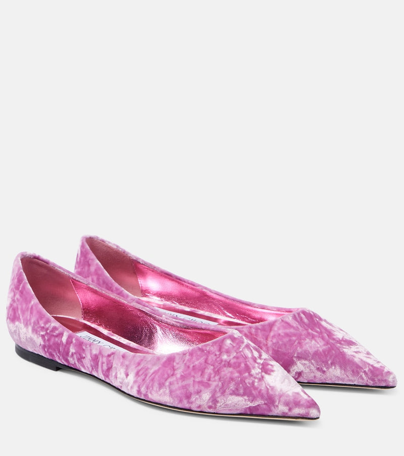Jimmy Choo Love velvet ballet flats