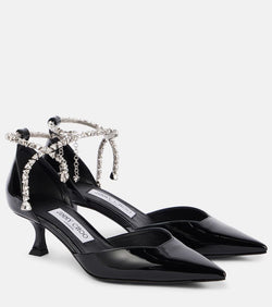 Jimmy Choo Stevie 30 embellished patent leather pumps