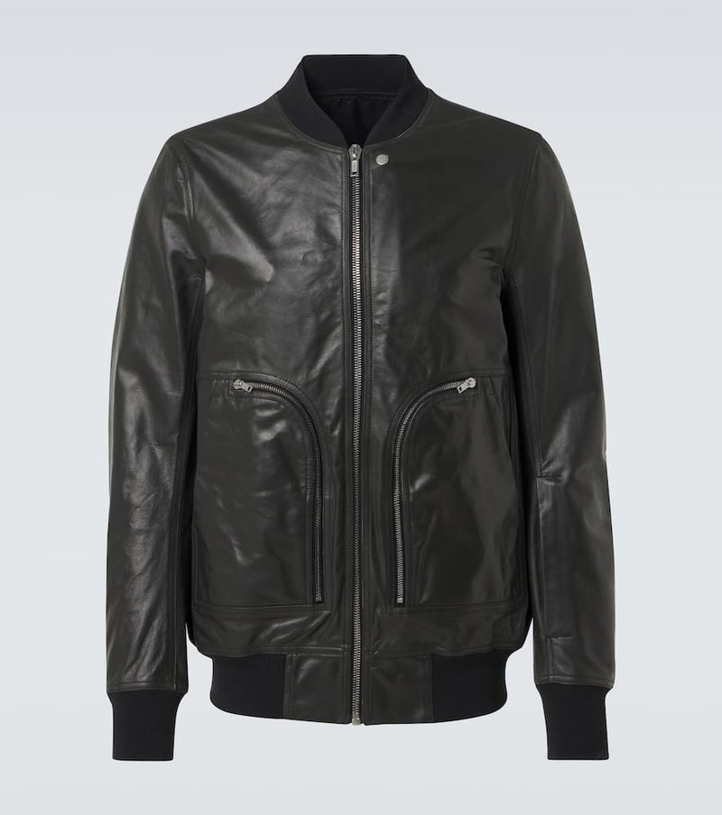 Rick Owens Bauhaus Flight leather bomber jacket