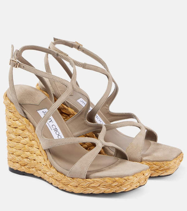 Jimmy Choo Ayla 110 suede espadrille wedges