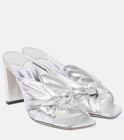 Jimmy Choo Avenue 85 metallic leather mules